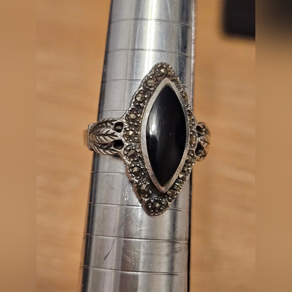 Black onyx sterling silver ring size 6.5 - Picture 5 of 5